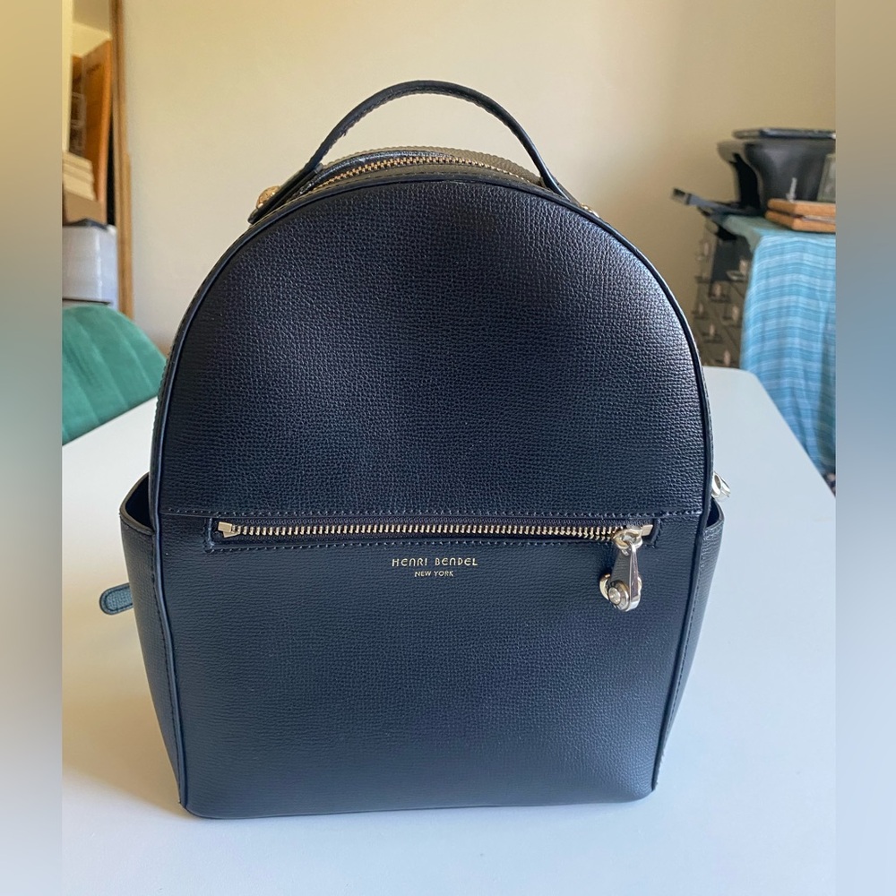 Henri Bendel Mini Black Backpack Gold Hardware